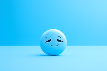 A serene light blue background conveying the 'Blue Monday' sentiment with a sad emoji.    Generative AI,