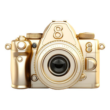3D Rendering of a Stylish Camera on Transparent Background - Ai Generated
