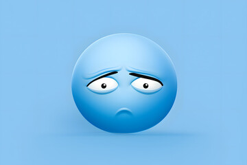 Light blue background encapsulating the essence of 'Blue Monday' through a pensive emoji face  Generative AI,