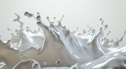 milk splash illustration in 3d in - obrazy, fototapety, plakaty