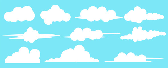 set of white clouds. Cloud icon. Vector illustration
