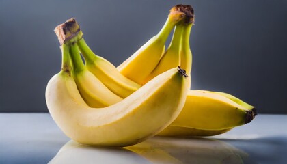 tasty banana on the white background