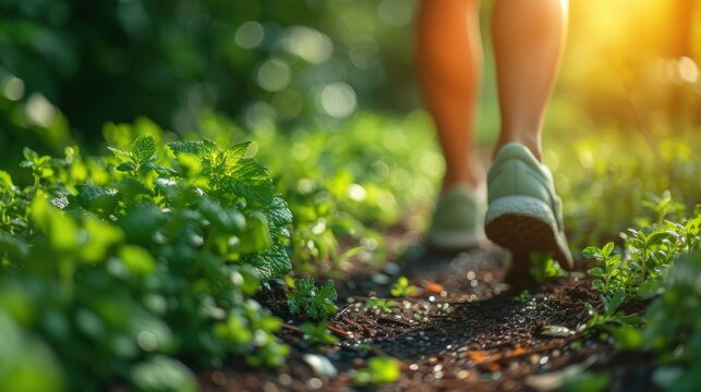 Walking Through a Lush Garden Path