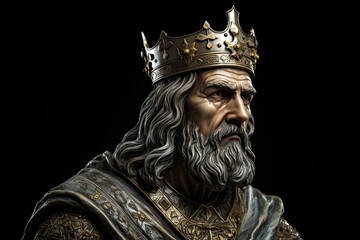 Realistic statue of Alfred the Great. 849-899 King of Wessex who defended England against Viking invasions.