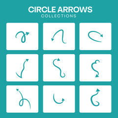Naklejka premium circle Arrow Icon Set Fully Editable HD Vector Arrows Template