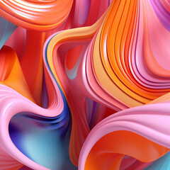 Abstract illustration with trendy colors. Image produced by artificial intelligence.	