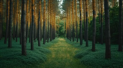 Fototapeta premium rows of trees in the park