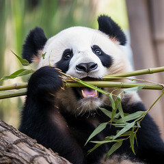 A panda chewing on bamboo Job ID: 810c2dc6-2b36-4ebc-be8c-3a644297cb63