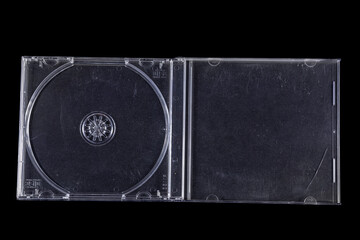 CD Disk Packaging Black Background