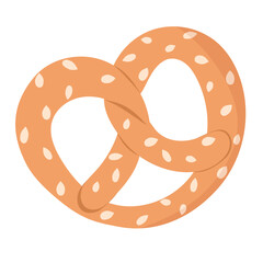 vector delicious pretzel flat illustration