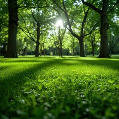 Fototapeta premium rows of trees in the park