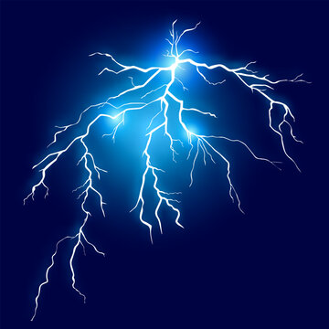 Big lightning, flash of electricity, light electric effect.