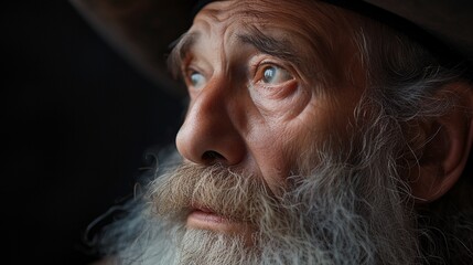 Portrait of a man with beard depicting Evangelist St. John, close up portrait of an old Jewish man.