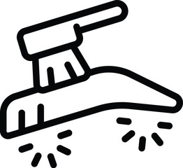 Brush eyebrow correction icon outline vector. Beauty body. Care face shading