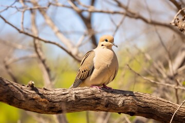 Mourning Dove Resting Peacefully on a Branch