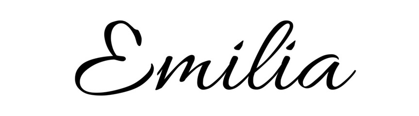 Emilia - black color - name written - ideal for websites,, presentations, greetings, banners, cards, books, t-shirt, sweatshirt, prints, cricut, silhouette, sublimation
 - obrazy, fototapety, plakaty