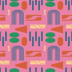 Abstract shapes backgrounds. Brutal contemporary figure patterns. Geometric pattern in trendy retro brutalist style. Y2k