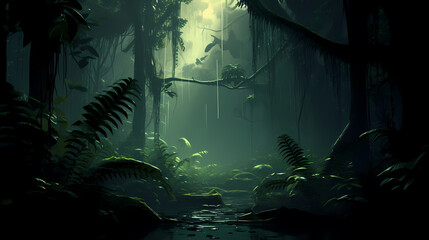 Fototapeta premium Forest background, vibrant trees