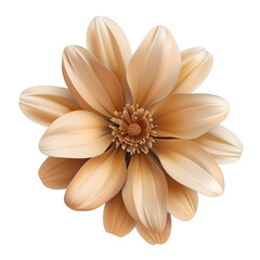 3D tan flower, clip art vector illustration isolated on transparent background