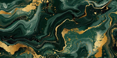 seamless pattern of golden marble and green emerald colors - obrazy, fototapety, plakaty