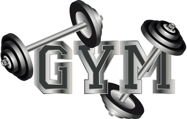 Hantel Motiv für Fitness- und Bodybuilding- Hantel Typografie