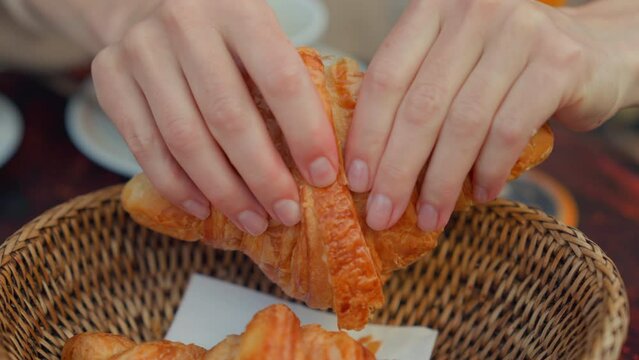 Fresh Croissant Breakfast close up