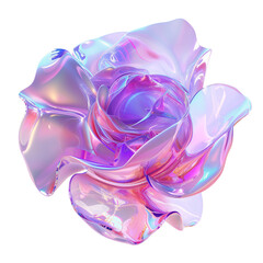 3d texture liquid rose petals frozen in an abstract futuristic isolated on a transparent background