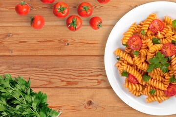 Homemade tasty hot Italian pasta dish