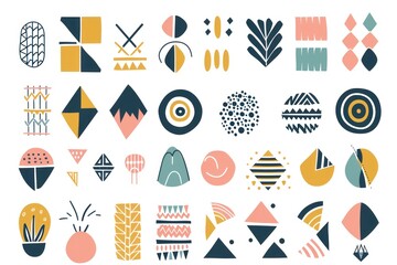 a minimalistic geometric pattern, pastel color background