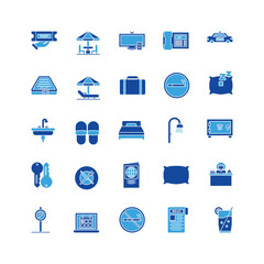 hotel icon set. glyph icon collection. Containing icons
