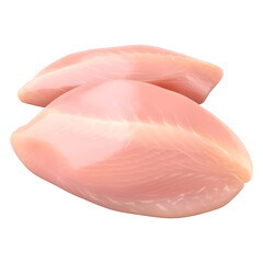 3D Rendering of a Chicken Raw Meat on Transparent Background - Ai Generated