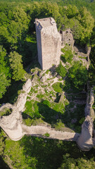 Alsace castle seen from the sky 
