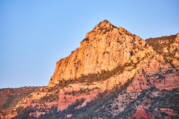 Sedona Mountain Sunset, Golden Hour Glow, Rugged Arizona Landscape