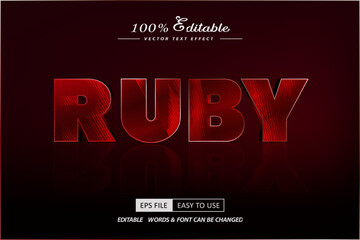 Ruby red text effect editable elegant text reflec style