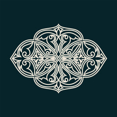 Vintage ornate linear ornaments in Kazakh traditional style. Asian floral designs. Abstract Asian elements of the national pattern of the ancient nomads of the Kyrgyz, Mongols, Kazakhs, Tatars. EPS10