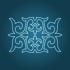 Vintage ornate linear ornaments in Kazakh traditional style. Asian floral designs. Abstract Asian elements of the national pattern of the ancient nomads of the Kyrgyz, Mongols, Kazakhs, Tatars. EPS10