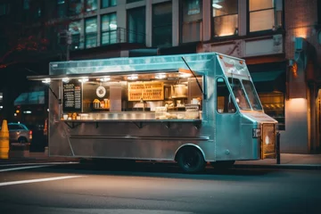 Keuken spatwand met foto Exterior of a food truck in new york © Geber86