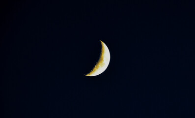 Obraz na płótnie Canvas Winter Crescent Moon at Night