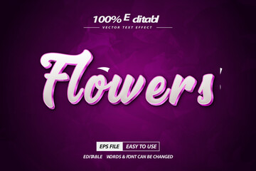 Flowers text effect editable with background rose and love font style