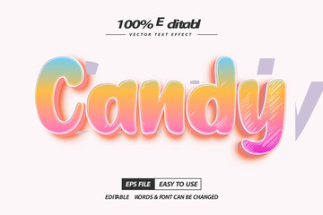 Candy sweet and colorful text effect editable style