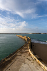 Fototapeta na wymiar Saint-Malo Pier at low tide, France