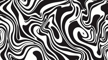 Black and white 2d liquid background with waves, swirls, and twisted pattern