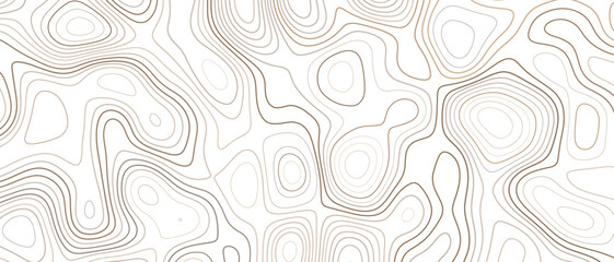 Fototapeta premium Abstract pattern with waves. Topographic map background. Brown topography background