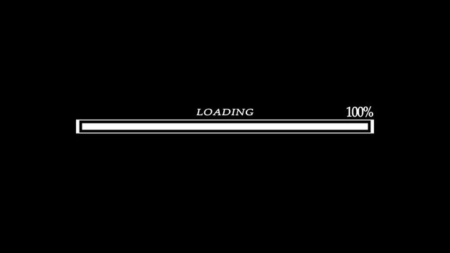 Cyberpunk loading bar animation with glitch effect. Computer cyberpunk loading screen.