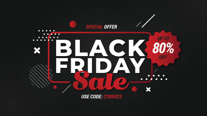 Black Friday Deals and Sales Banner Discounted Special Offers - Fully Editable HD Template