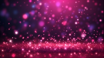 Obraz premium magenta glow particle bokeh background, abstract glitter wallpaper illustration