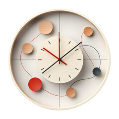 3D Rendering of a Colorful Clock on Transparent Background - Ai Generated