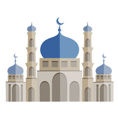 Islamic Mosque Building Vector Illustration