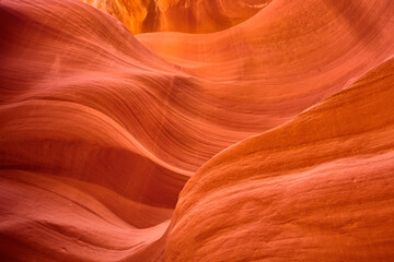 Antelope Canyon Vibrant Erosion Textures, Close-Up Perspective