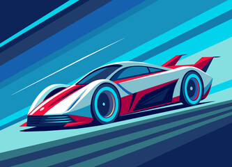 A high-speed racing car with sleek aerodynamics and a futuristic design. vektor illustation